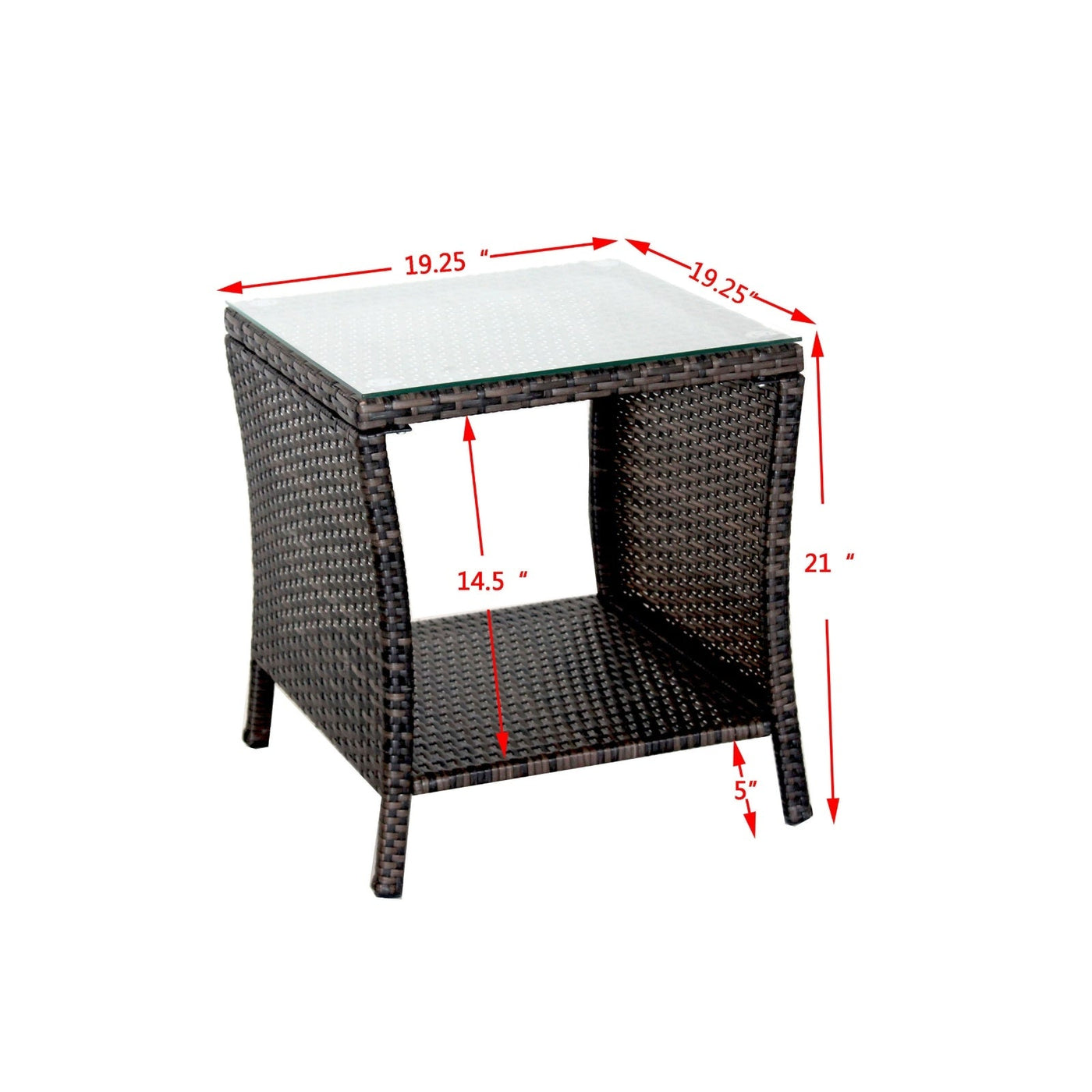 Outdoor Patio Furniture 1 Coffee Table With Clear Tempered Glass