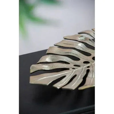 Gold Monstera Leaf Wall Decor - 18.9x13.4 Inch Premium Metal Wall Art - Home Decoration Plus