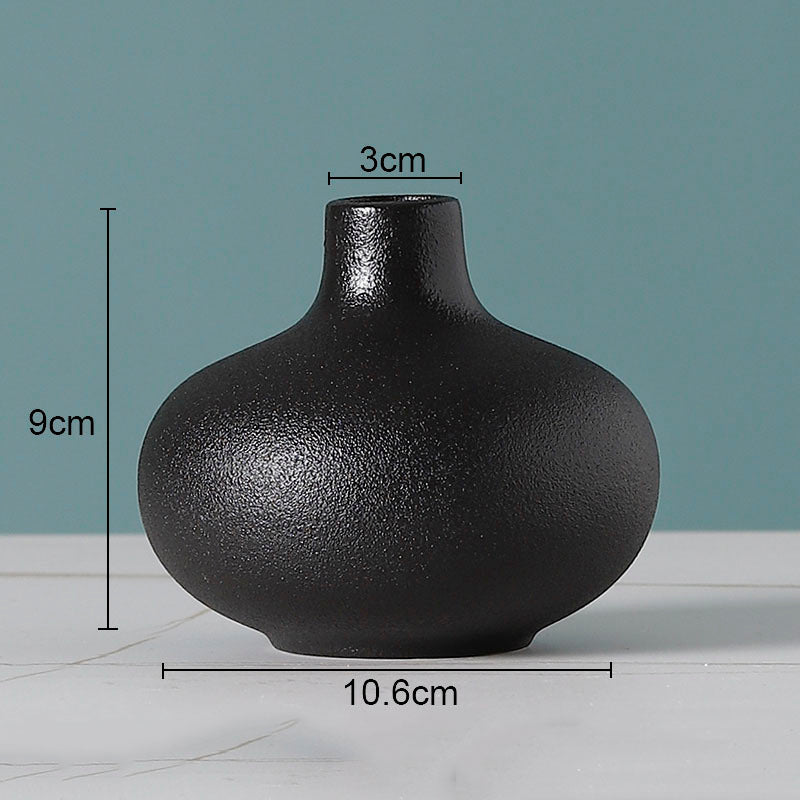 Simple Solid Color Ceramic Vases European Flower Arrangement Plant Pots