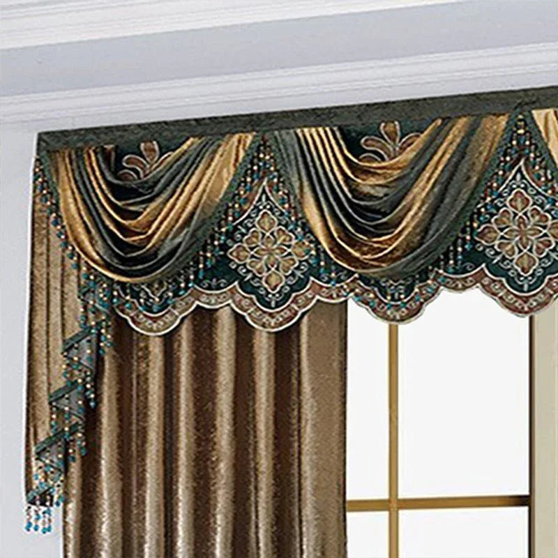 Two Pieces Of Luxurious European Villa Curtains With Elegant Floral Patterns, Suitable For Living Room And Bedroom - Home Decoration Plus