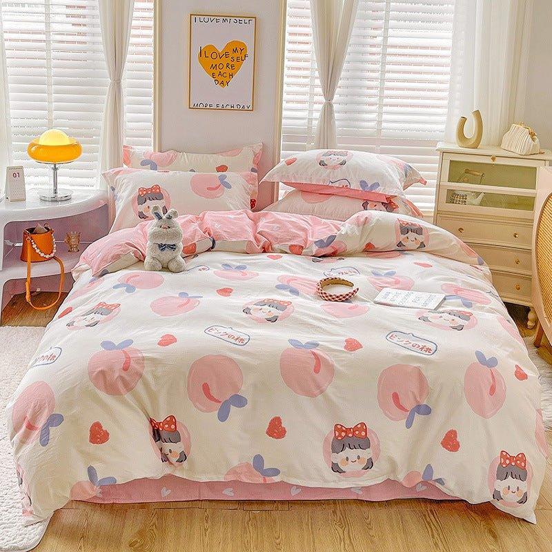 Minimalist Student Bedding Set - Single Quilt Cover & Sheets - Home Decoration Plus