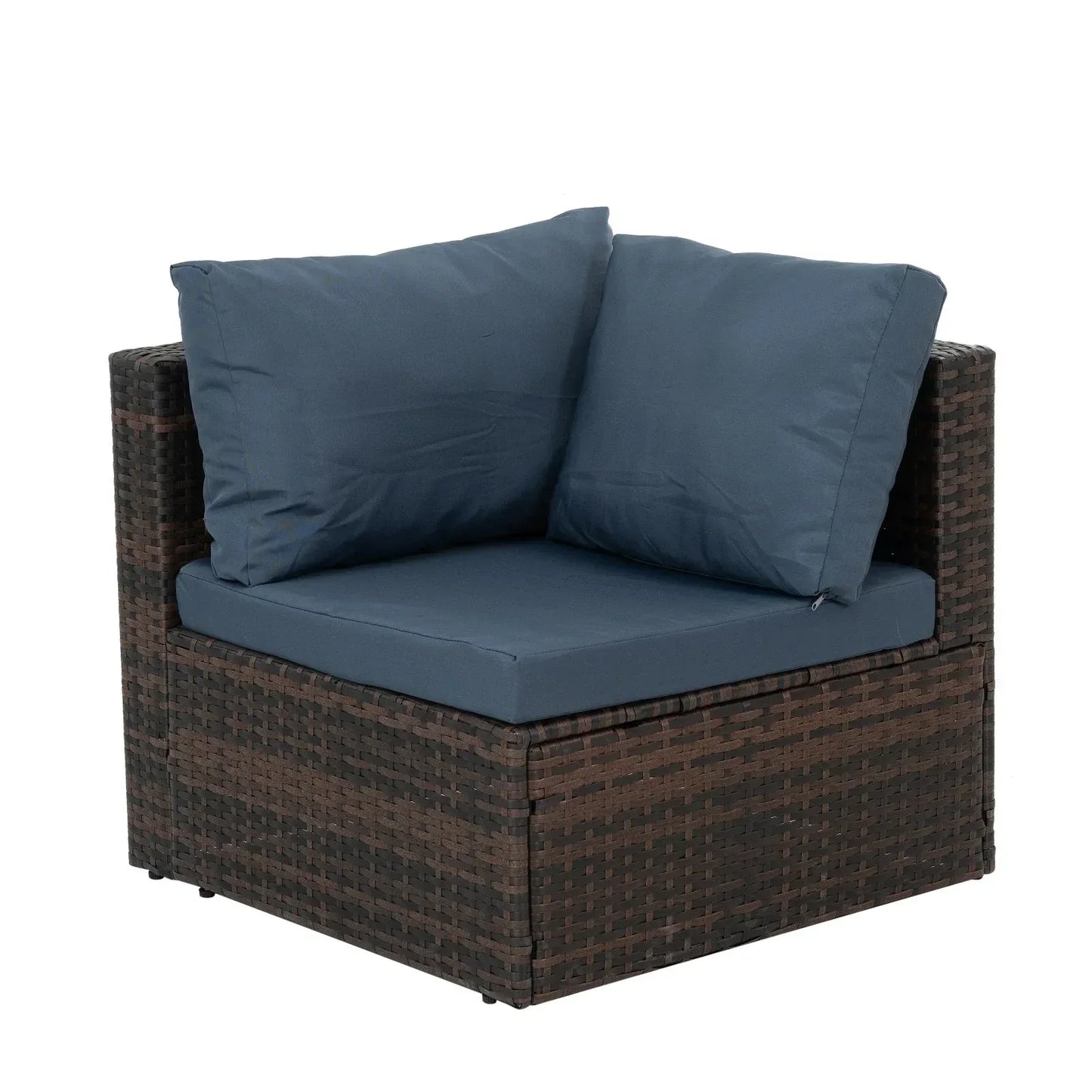 5-Piece Outdoor Patio Furniture Set - PE Wicker with Tempered Glass Table - Home Decoration Plus
