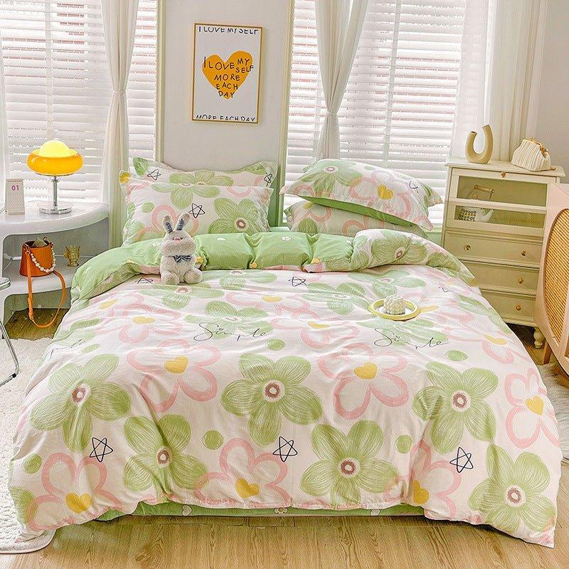 Minimalist Student Bedding Set - Single Quilt Cover & Sheets - Home Decoration Plus
