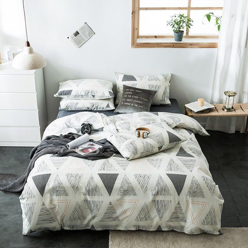 Check Cotton Bedding Set - Plaid Bed Sheets for Bedroom - Home Decoration Plus