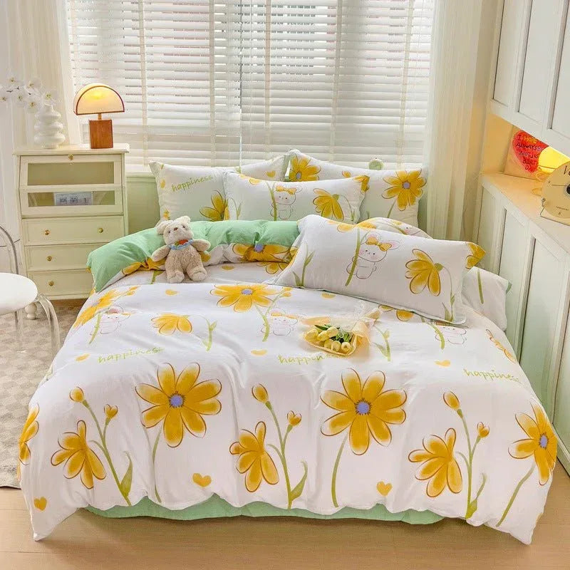 Minimalist Student Bedding Set - Single Quilt Cover & Sheets - Home Decoration Plus