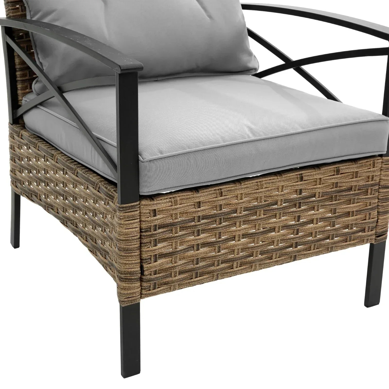 4-Piece Patio Sectional Sofa Set - KD Rattan Wicker Outdoor Garden Furniture - Home Decoration Plus