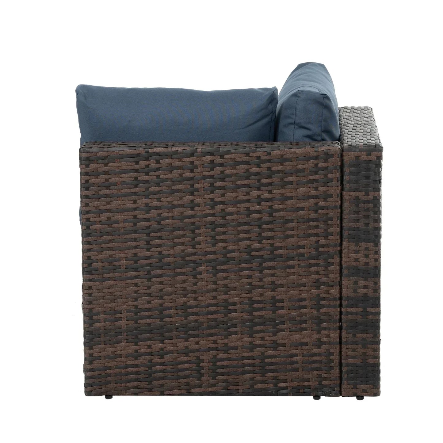 5-Piece Outdoor Patio Furniture Set - PE Wicker with Tempered Glass Table - Home Decoration Plus
