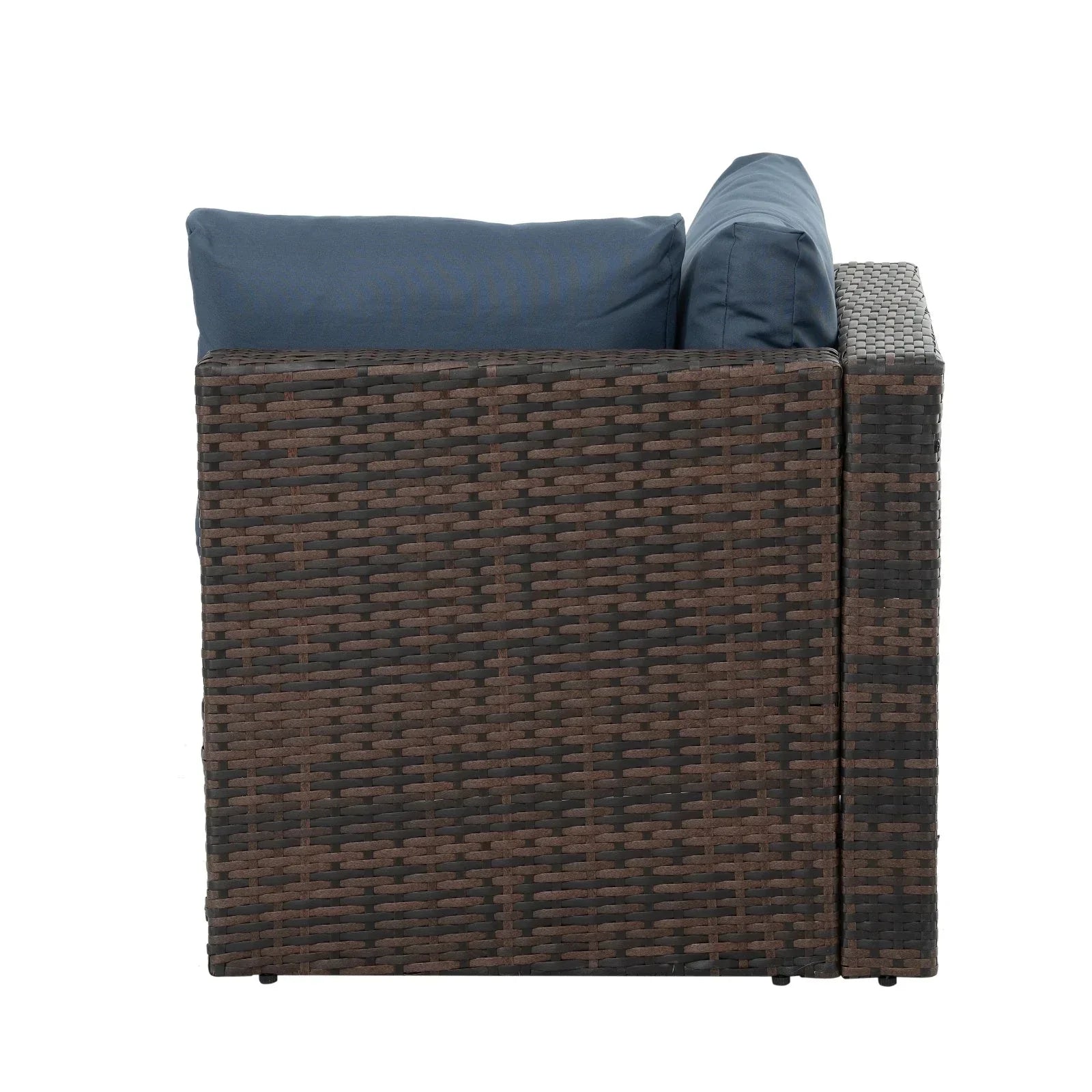 5-Piece Outdoor Patio Furniture Set - PE Wicker with Tempered Glass Table - Home Decoration Plus