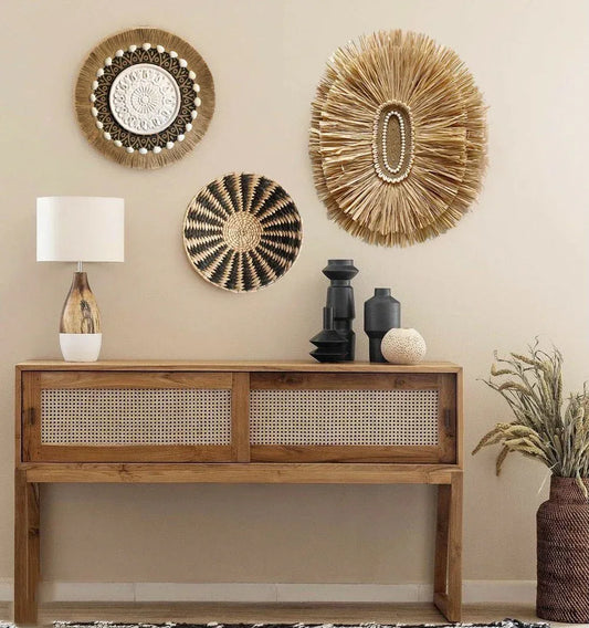 Moroccan Wall Decor Plate - Handcrafted Bohemian Metal Wall Art - Home Decoration Plus