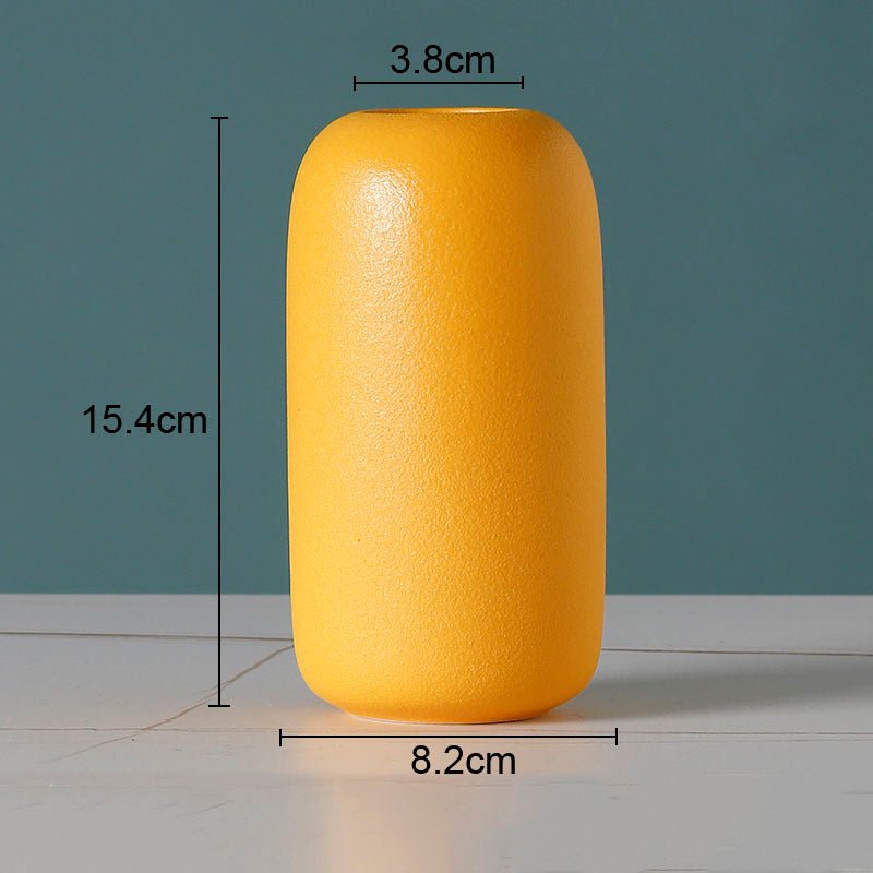 Simple Solid Color Ceramic Vases European Flower Arrangement Plant Pots