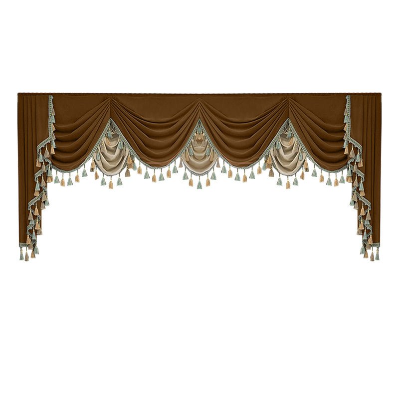 Finished Retro Villa Living Room Bedroom High-grade Thickened Light Luxury Velvet Splicing Curtains, Curtain Drapes Need To Be Purchased
