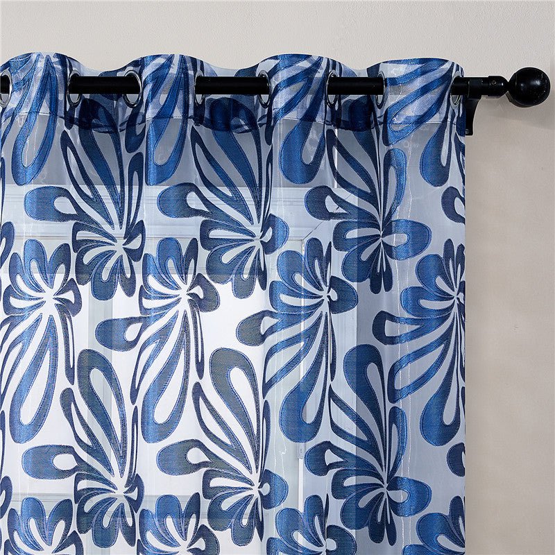 European Style Jacquard Gauze Curtains For Villa Living Room