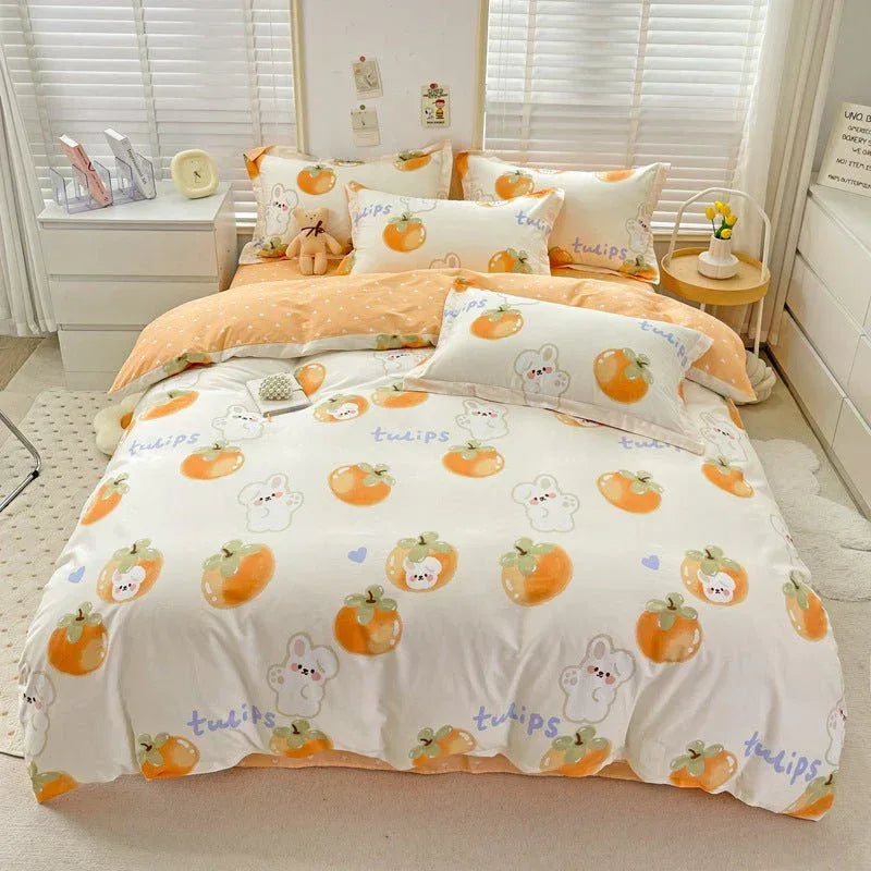 Minimalist Student Bedding Set - Single Quilt Cover & Sheets - Home Decoration Plus