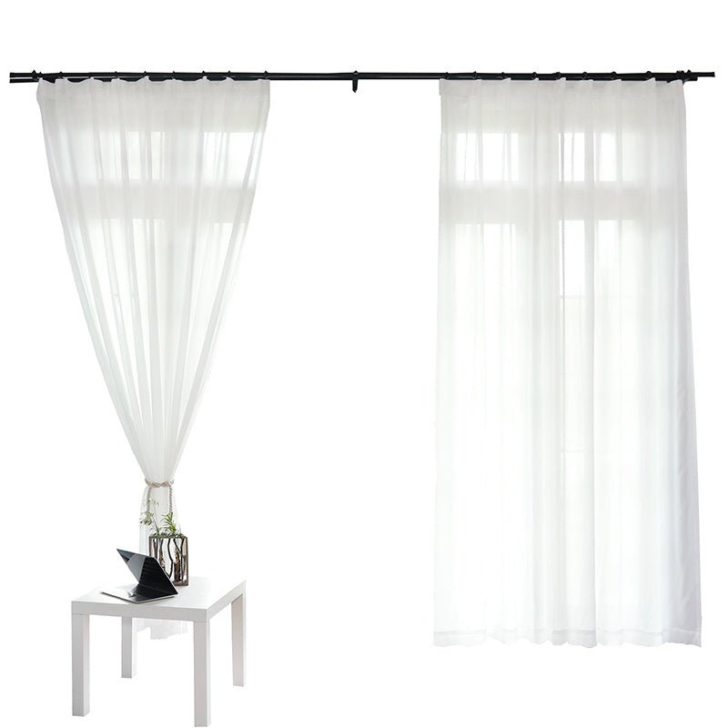 Nordic Minimalist Modern Living Room Translucent And Opaque Curtains