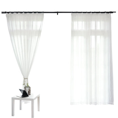 Nordic Minimalist Modern Living Room Translucent And Opaque Curtains