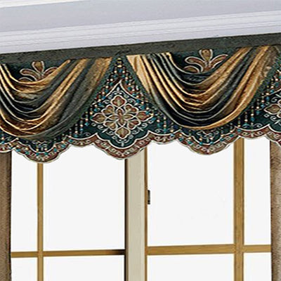 Two Pieces Of Luxurious European Villa Curtains With Elegant Floral Patterns, Suitable For Living Room And Bedroom