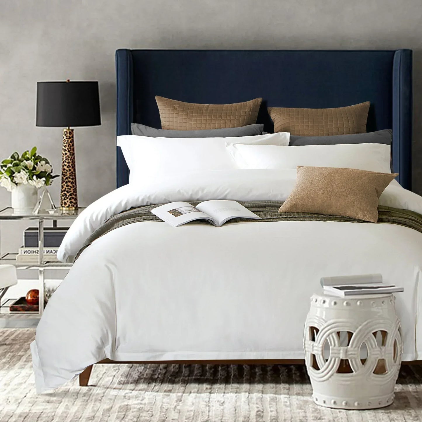 Cotton Satin Bedding Set - Luxury Soft Bed Sheets for Bedroom - Home Decoration Plus