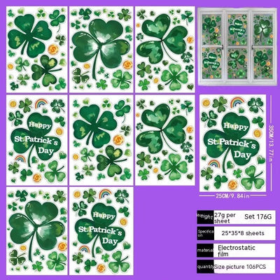 St Patrick's Day Window Stickers Window Glass Sticker