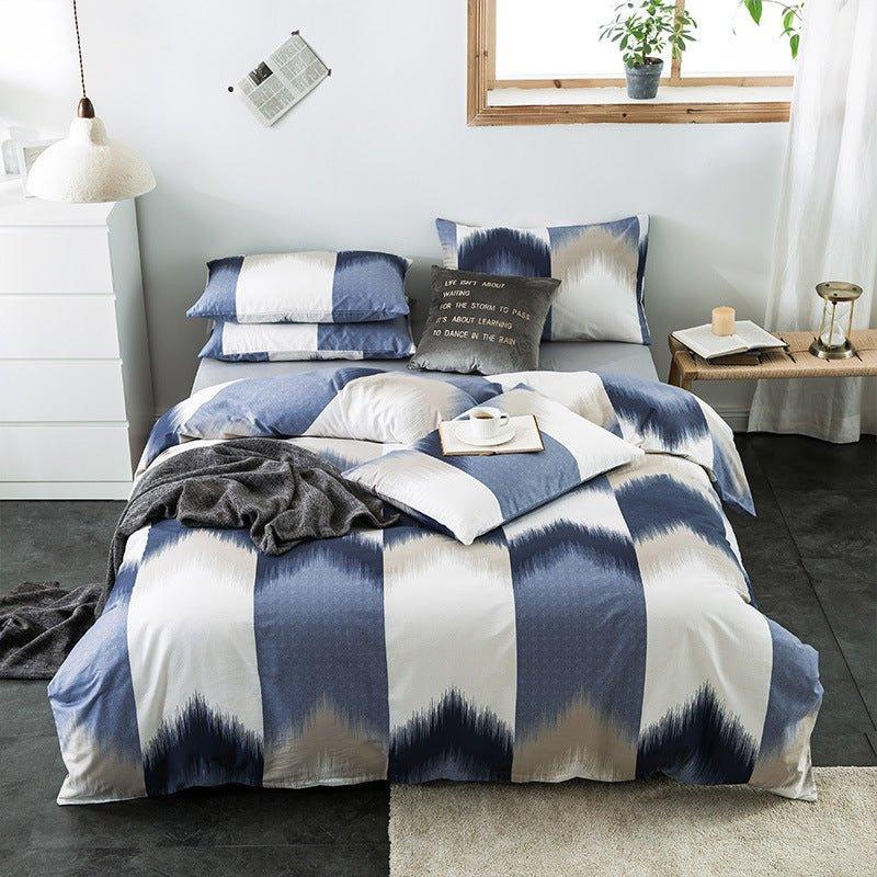 Check Cotton Bedding Set - Plaid Bed Sheets for Bedroom - Home Decoration Plus