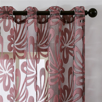 European Style Jacquard Gauze Curtains For Villa Living Room