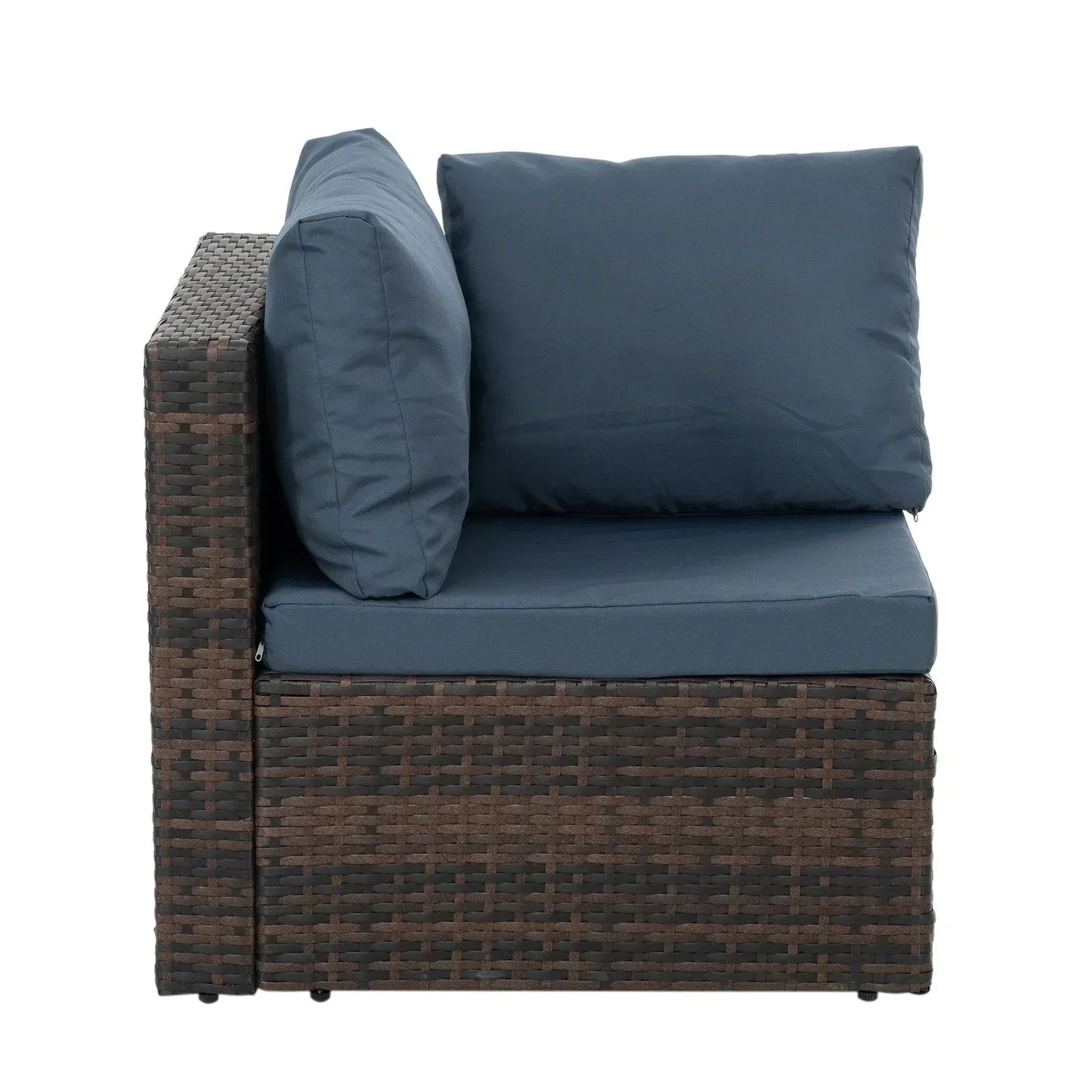 5-Piece Outdoor Patio Furniture Set - PE Wicker with Tempered Glass Table - Home Decoration Plus