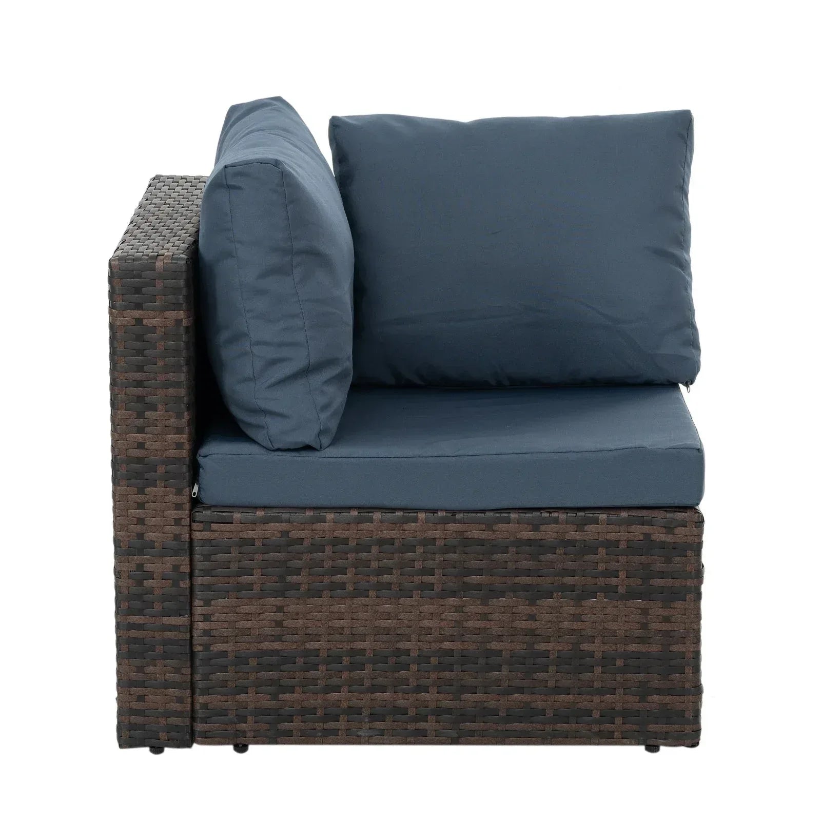 5-Piece Outdoor Patio Furniture Set - PE Wicker with Tempered Glass Table - Home Decoration Plus
