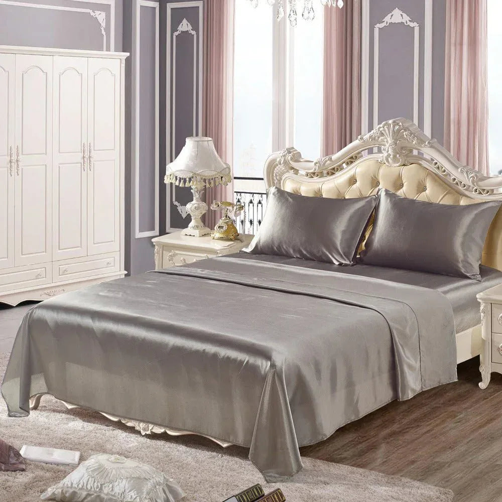 Satin Bedding Set - Silky Soft Bed Sheets for Bedroom - Home Decoration Plus