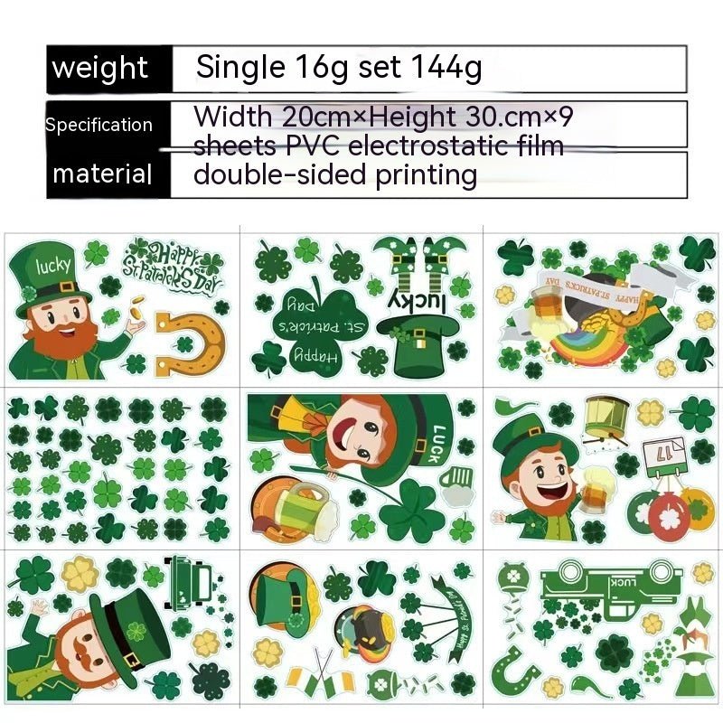St Patrick's Day Window Stickers Window Glass Sticker