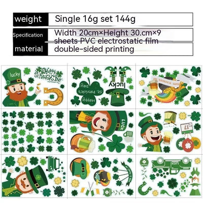 St Patrick's Day Window Stickers Window Glass Sticker