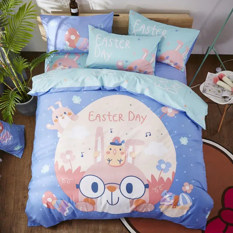 Cotton Cartoon Bedding Set - Fun Printed Bed Sheets for Kids & Adults - Home Decoration Plus