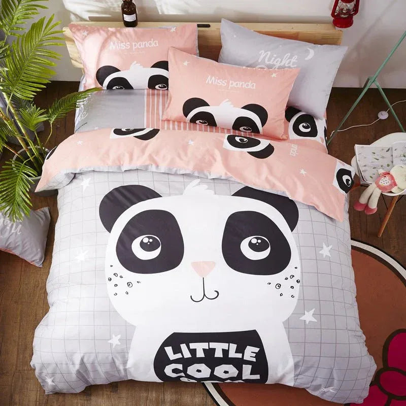 Cotton Cartoon Bedding Set - Fun Printed Bed Sheets for Kids & Adults - Home Decoration Plus