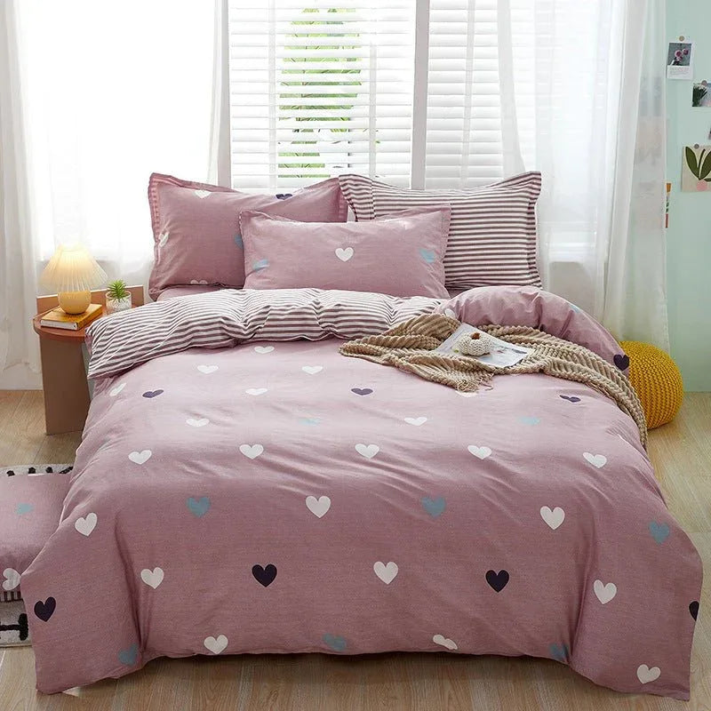 Minimalist Student Bedding Set - Single Quilt Cover & Sheets - Home Decoration Plus