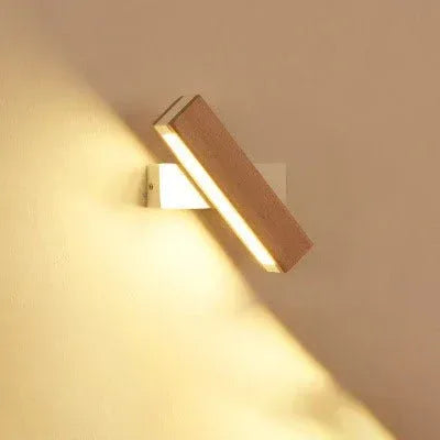 Wooden LED Wall Lamp - Modern Adjustable Sconce for Living Room Bedroom - Home Decoration Plus