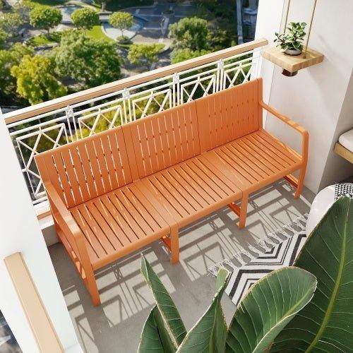 1-Piece Indoor Outdoor Furniture 3-Seater Sofa Waterproof PP Material - Easy Assembly Patio Conversation Set - Home Decoration Plus