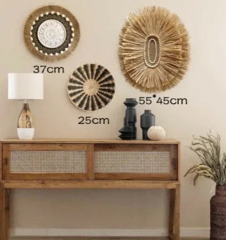 Moroccan Wall Decor Plate - Handcrafted Bohemian Metal Wall Art - Home Decoration Plus