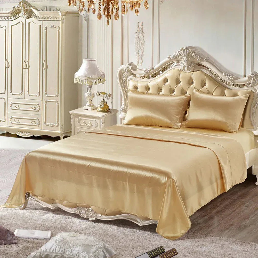 Satin Bedding Set - Silky Soft Bed Sheets for Bedroom - Home Decoration Plus