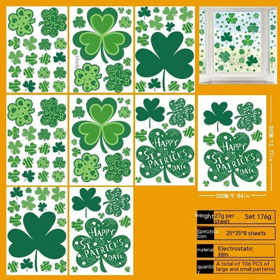St Patrick's Day Window Stickers Window Glass Sticker
