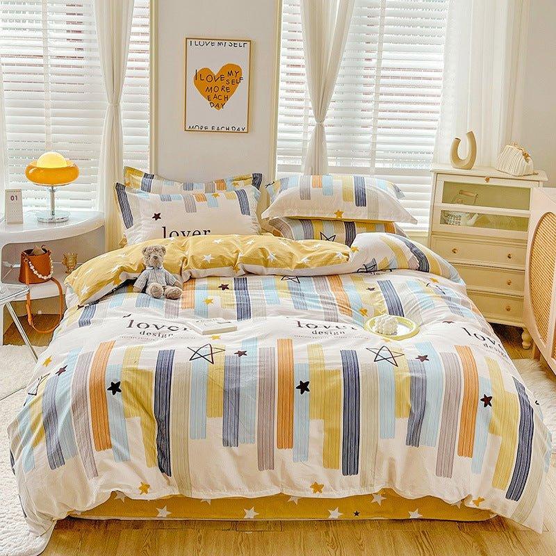 Minimalist Student Bedding Set - Single Quilt Cover & Sheets - Home Decoration Plus