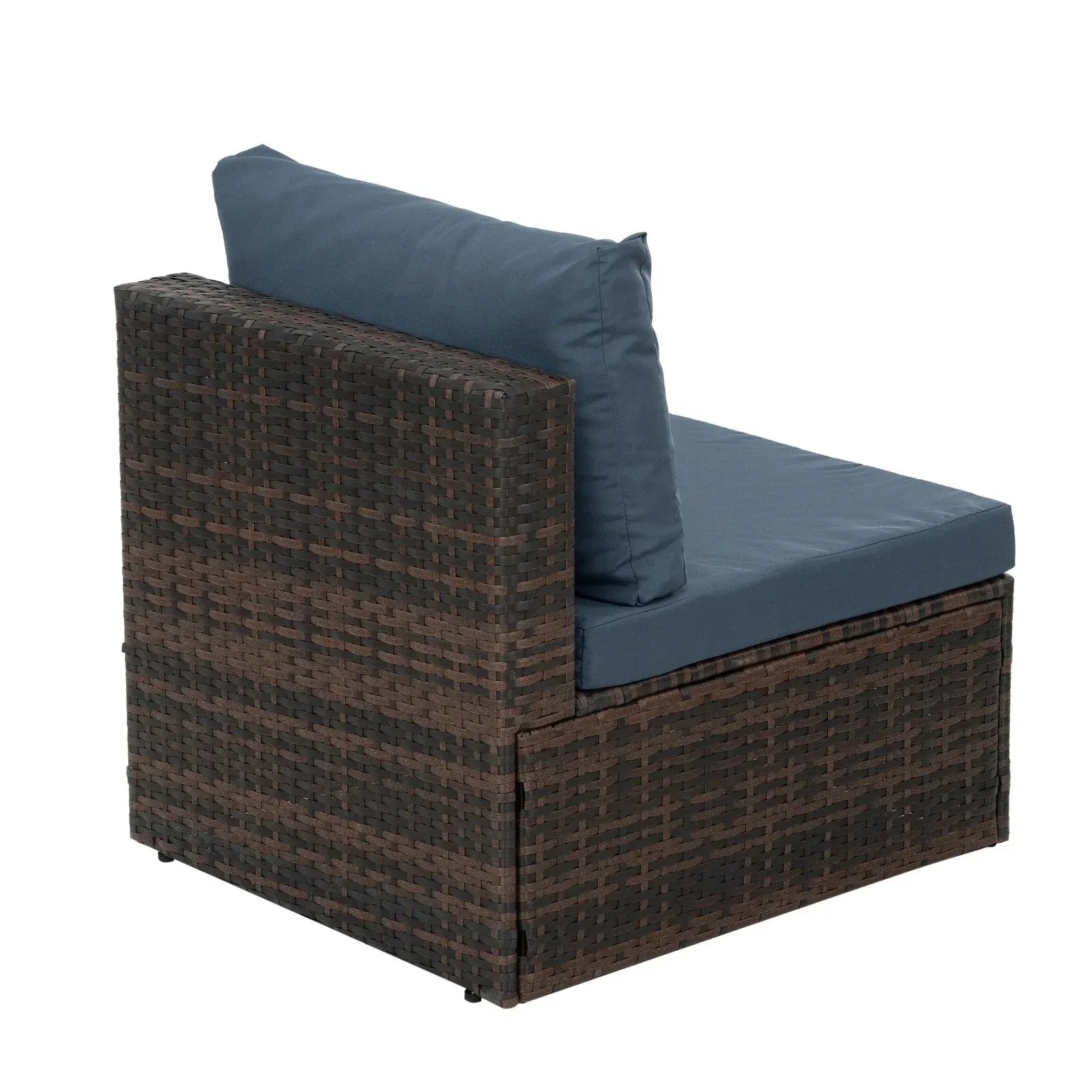 5-Piece Outdoor Patio Furniture Set - PE Wicker with Tempered Glass Table - Home Decoration Plus
