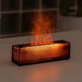 Creative New Lava Humidifier Colorful Flame Aromatherapy Machine Desktop Home Ambience USB Plug-in Simulation Flame Humidifier (Color: Black)