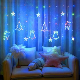 Decorate Christmas Tree Hanging Lamp Room Bedroom Curtain Layout (Option: Color-3.5meters battery)