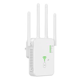 Dual-band Repeater Wireless Router Network Signal Amplifier (Option: 1200m White Medium Gauge)