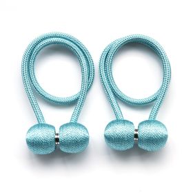2Pcs Magnetic Curtain Ball Rods Accessoires Backs Holdbacks Buckle Clips Hook Holder Home Decor Tiebacks Tie Rope Accessory (Color: Blue)