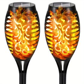 4/8/12pcs/pack Solar Outdoor Lights, 12LED Solar Torch Lights With Flickering Flame For Garden Decor (Color: Yellow Light, size: 2pcs)