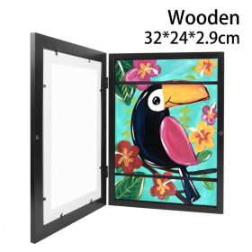 Children Art Frames Magnetic Front Open Changeable Kids Frametory for Poster Photo Drawing Paintings Pictures Display Home Decor (Color: 32x24x2.9cm, size: 1pc)