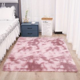 1pc, Tie-Dyed Plush Shag Furry Area Rug for Bedroom, Living Room, Nursery, and Kids Room - Ultra Soft and Fluffy, Washable, Non-Shedding (Color: Tie Dye Pink, size: 62.99*78.74inch)