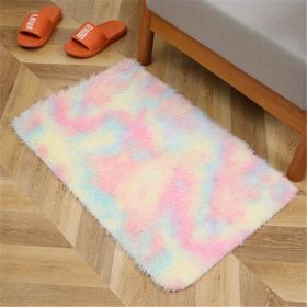 1pc, Tie-Dyed Plush Shag Furry Area Rug for Bedroom, Living Room, Nursery, and Kids Room - Ultra Soft and Fluffy, Washable, Non-Shedding (Color: Tie-dye Colorful, size: 19.69*31.5inch)