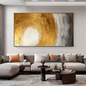 Hand Painted Oil Painting Abstract Gold Texture Oil Painting on Canvas Original Minimalist Art Golden Decor Custom Painting Living Room Home Decor (Style: 1, size: 75x150cm)