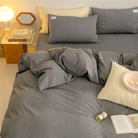 Fashion Simple Cotton Washed Pillowcase (Option: Low Key Gray-A Pair Of Pillowcases 48x74)